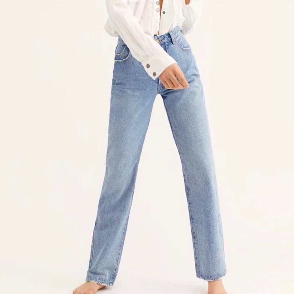 Rollas high rise straight leg jeans